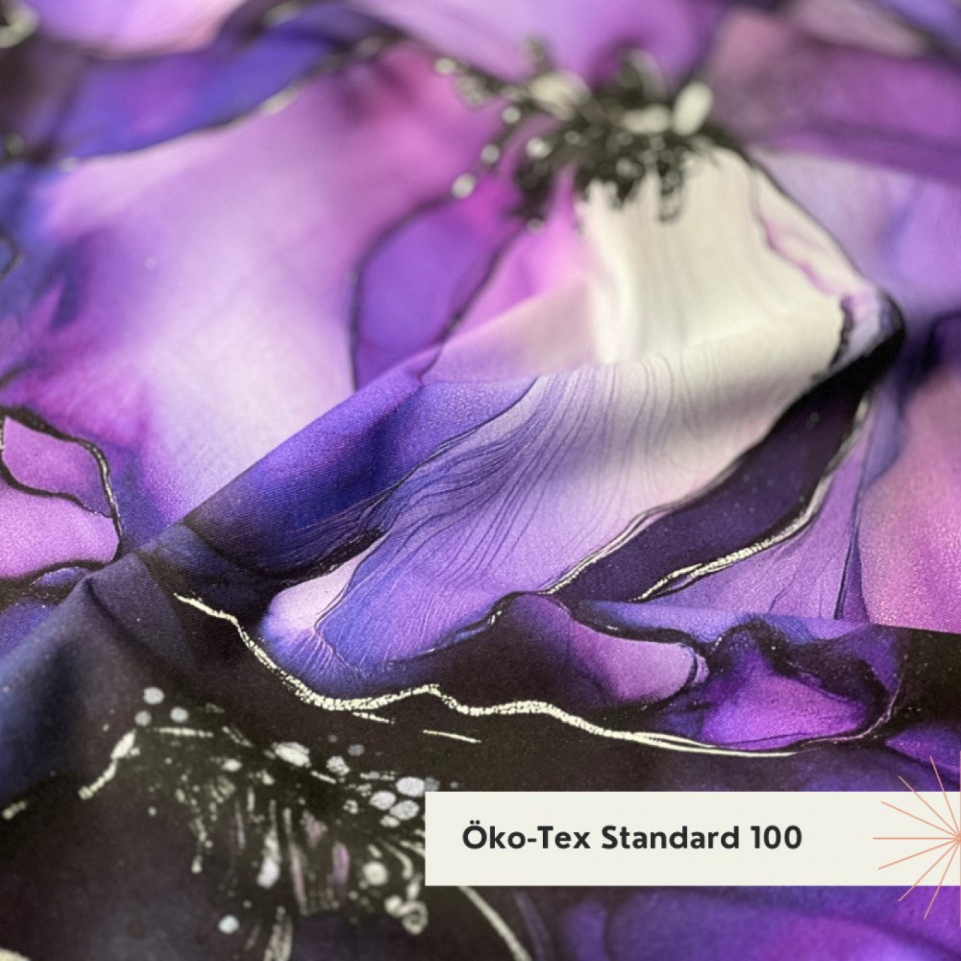 Reststück 120 cm, Bio Viskosejersey mit Überbreite (Stoffbreite ca. 170 cm): Eigenproduktion Purpel Love von Graustufen-Stoffe